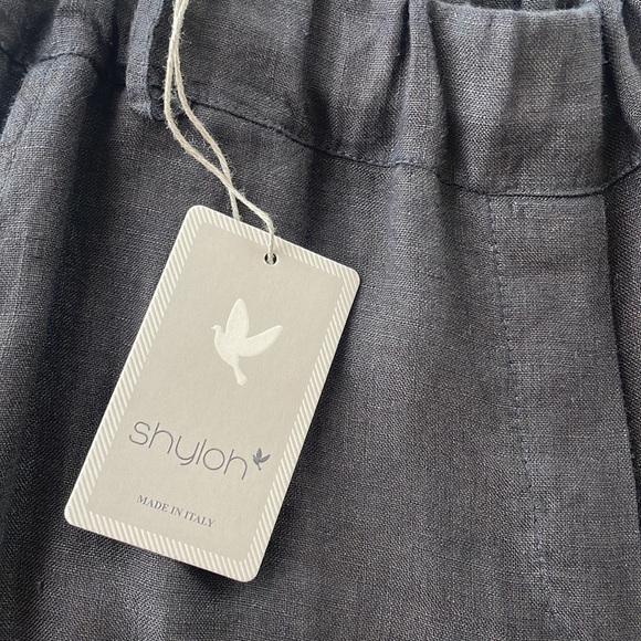 NEW SHYLOH BLACK LINEN PANTS WITH BUTTONS - Picture 2 of 12